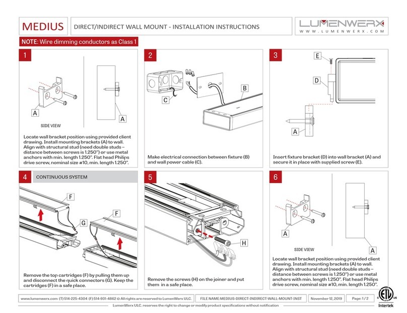 LUMENWERX MEDIUS installation instructions