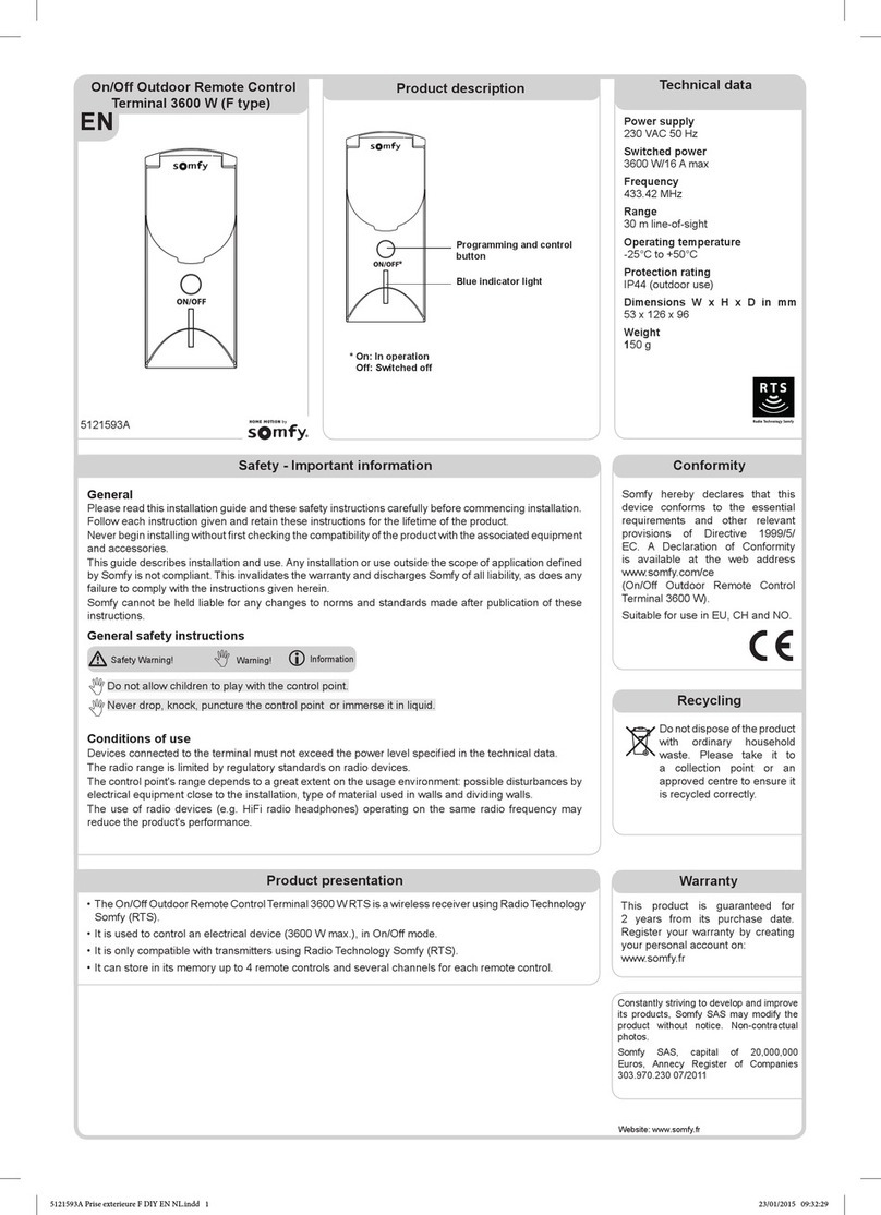 SOMFY Terminal 3600 W User manual SOMFY Terminal 3600 W User manual
