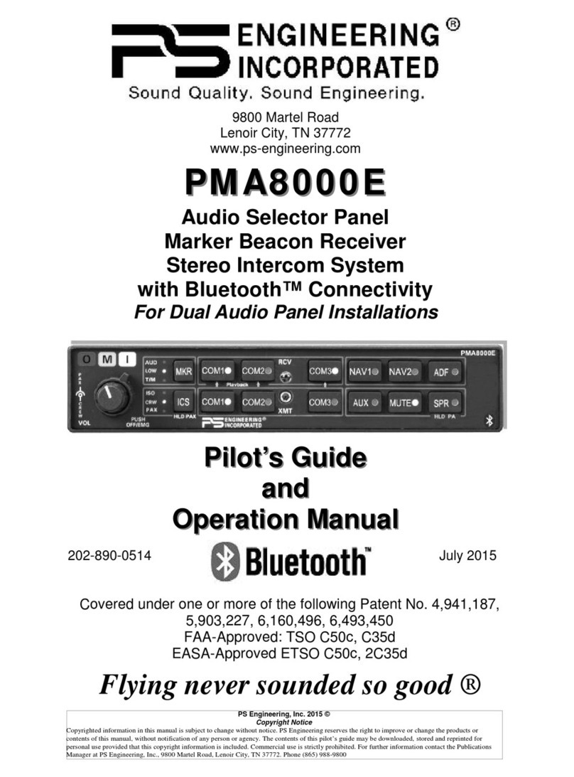 PS Engineering PMA8000E Pilot's guide and operation manual
