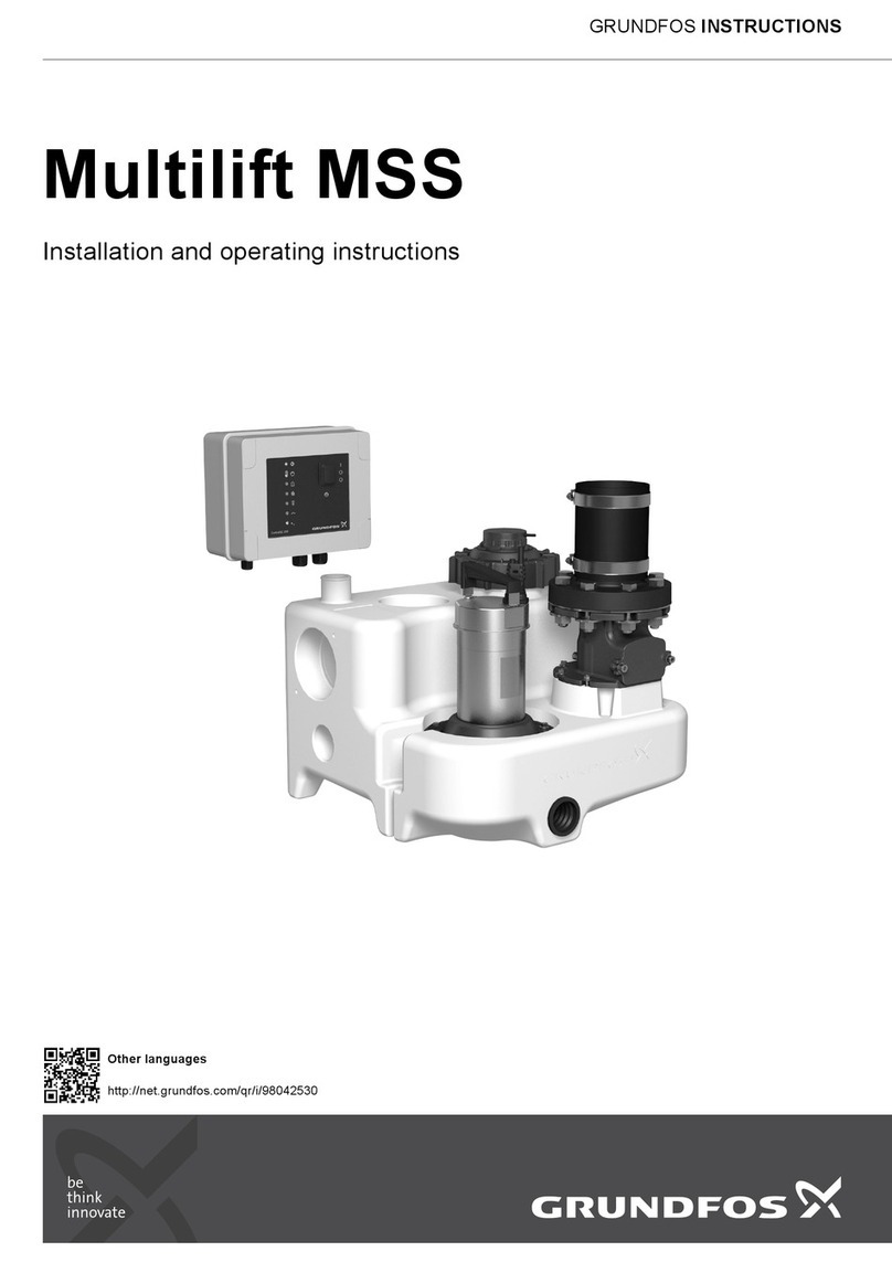 Grundfos Multilift MSS Installation and operating instructions