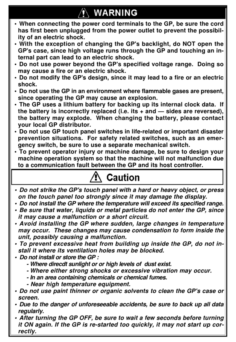 Pro-face GP-377 Series User manual