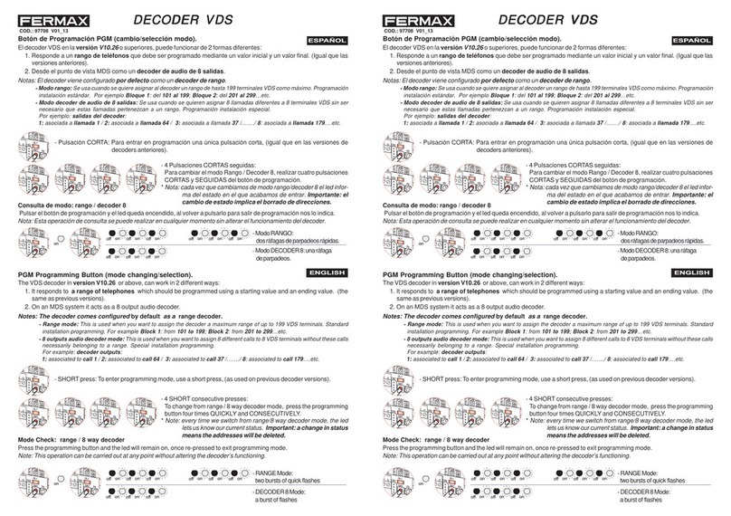 Fermax DECODER VDS quick start guide