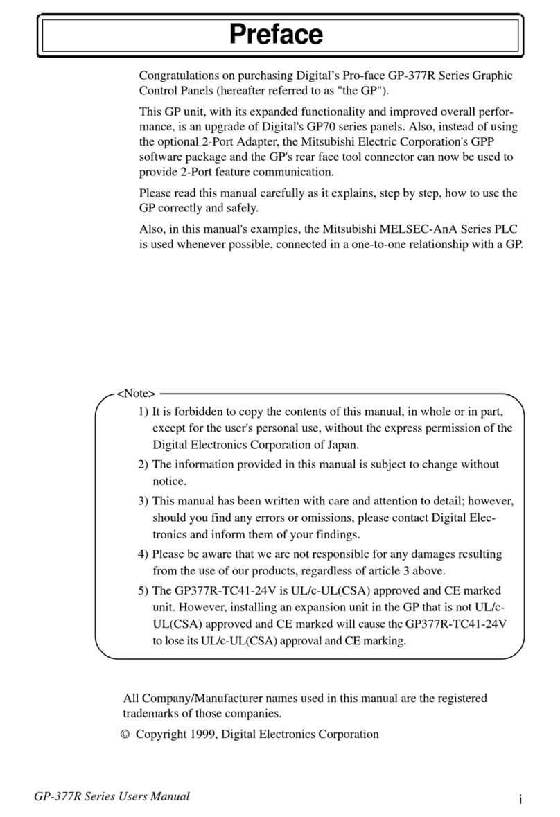 Digital Equipment Pro-face GP-377R Series user manual