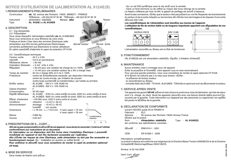 ELC AL 912AE instruction manual