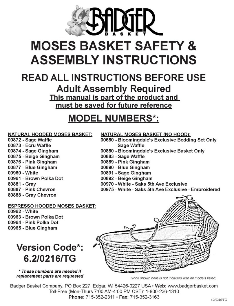 Badger Basket MOSES BASKET Series Safety & assembly instructions