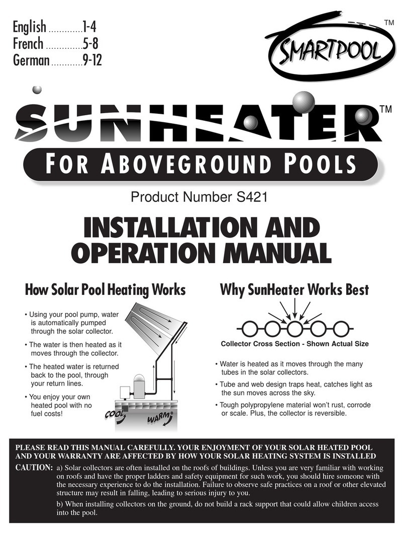 SmartPool SunHeater S421 Installation and operation manual SmartPool SunHeater S421 Installation and operation manual