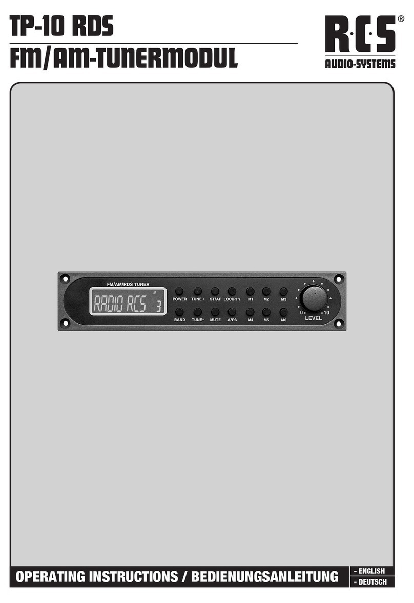 RCS AUDIO-SYSTEMS TP-10 RDS operating instructions