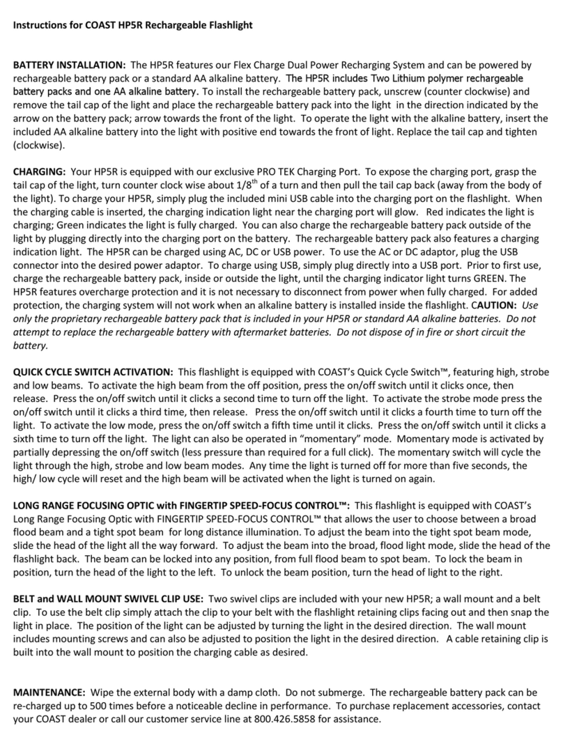 Coast HP5R User manual