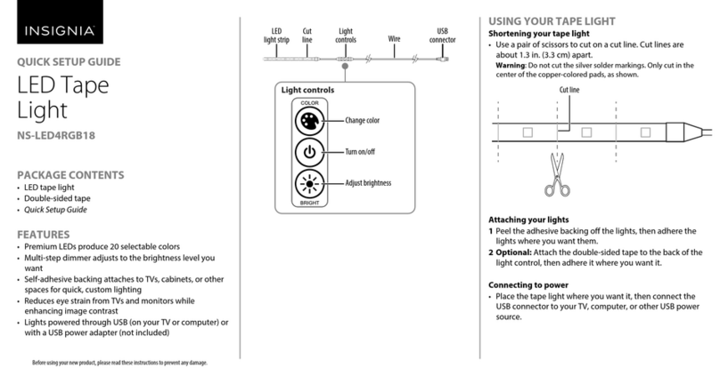 Insignia NS-LED4RGB18 Quick setup guide Insignia NS-LED4RGB18 Quick setup guide