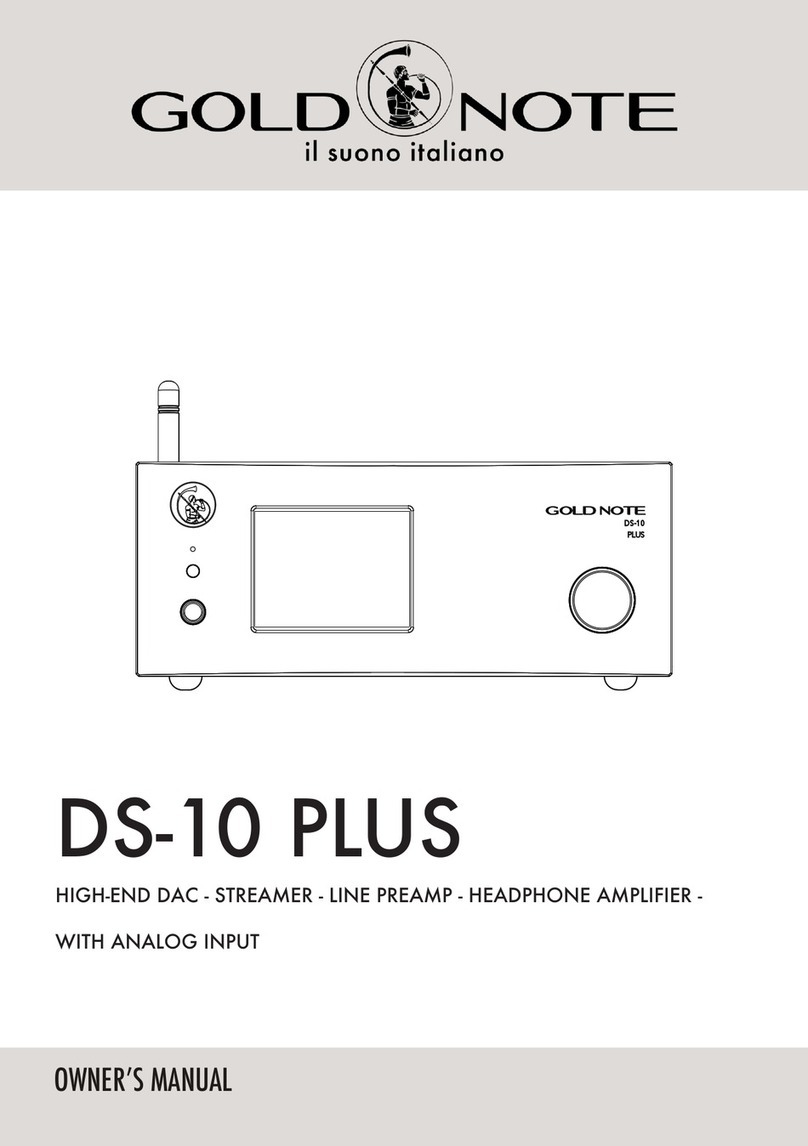 Gold Note DS-10 PLUS owner's manual Gold Note DS-10 PLUS owner's manual