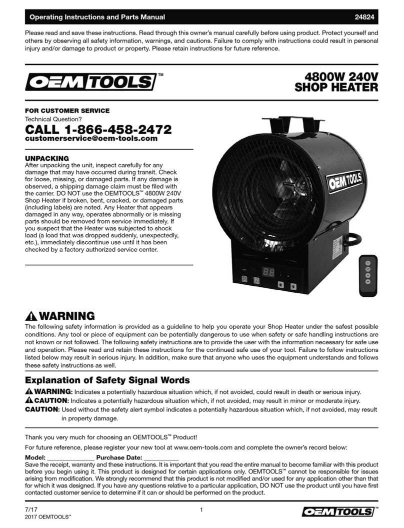 OEM Tools 24824 Operating instructions and parts manual OEM Tools 24824 Operating instructions and parts manual