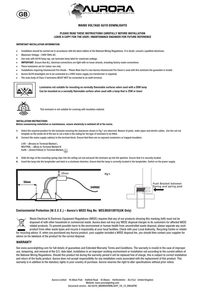 Aurora GU10 installation instructions