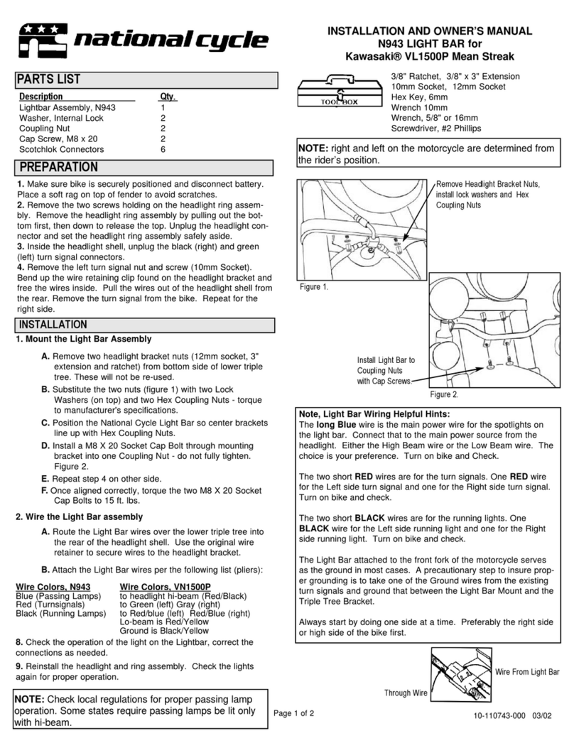 National Cycle N943 Installation and owner's manual