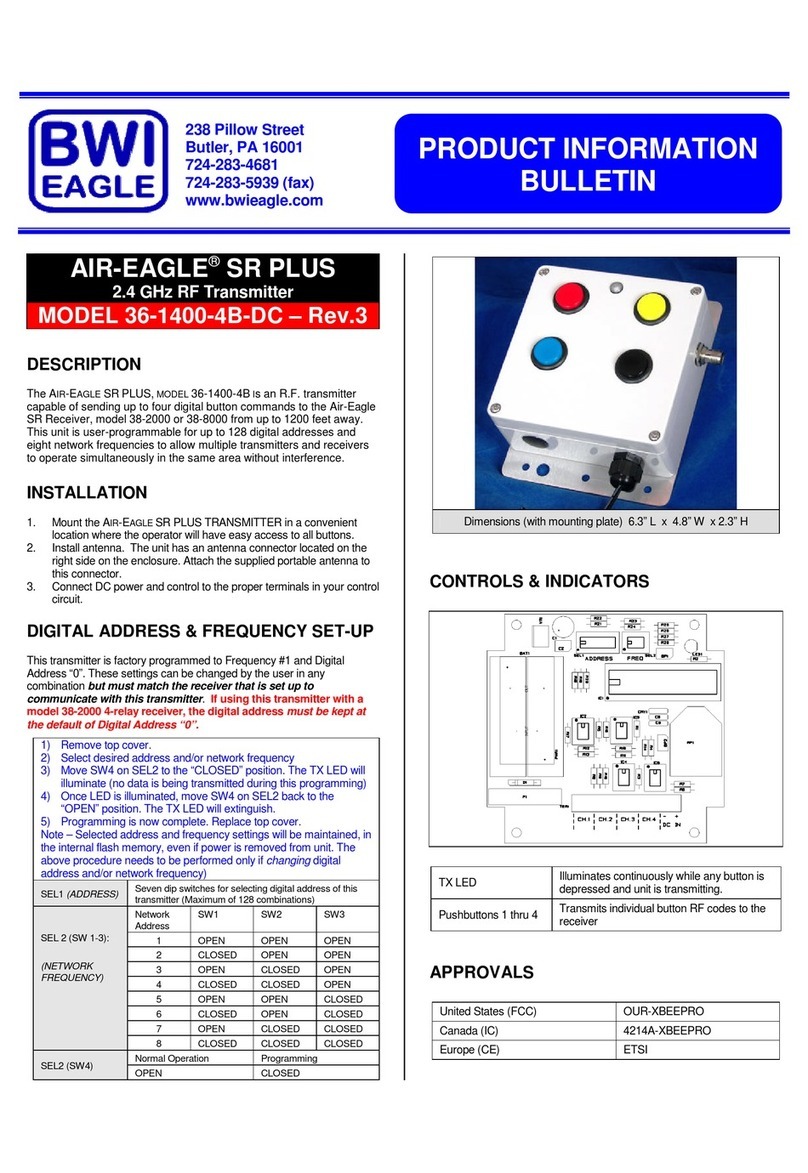 BWI Eagle AIR-EAGLE SR PLUS 36-1400-4B-DC Product information bulletin
