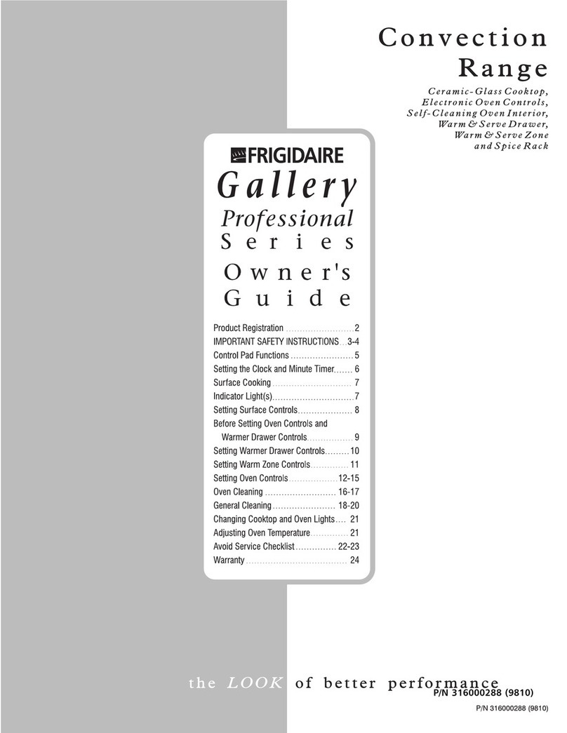 Frigidaire Gallery Professional Series owner's guide Frigidaire Gallery Professional Series owner's guide
