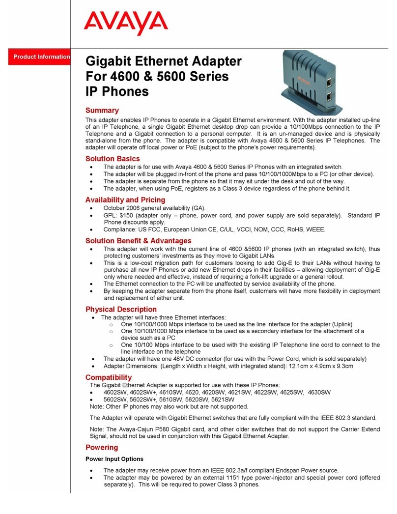 Avaya 4600 Series Product information
