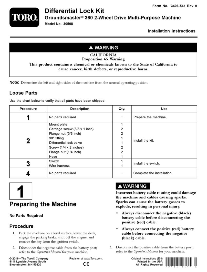 Toro Groundsmaster 360 installation instructions