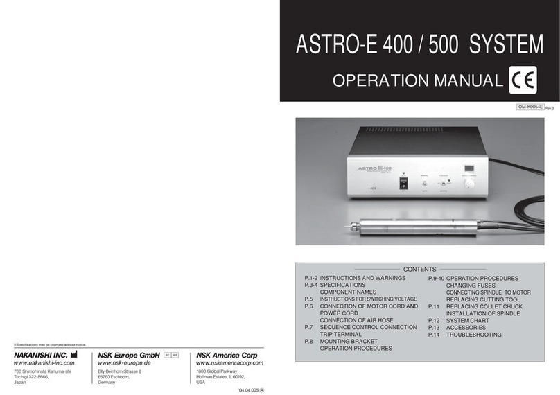 NSK Nakanishi ASTRO-E 400 User manual