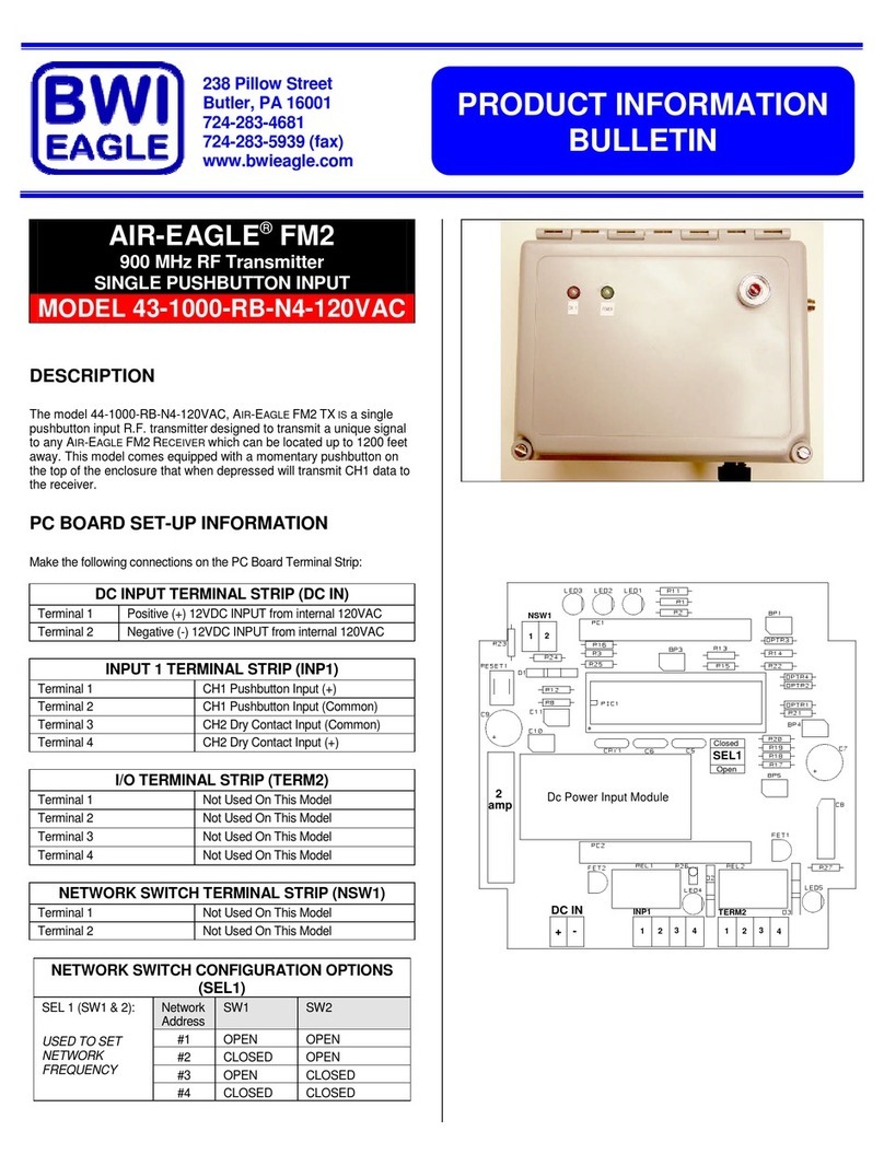 BWI Eagle AIR-EAGLE FM2 43-1000-RB-N4-120VAC Product information bulletin