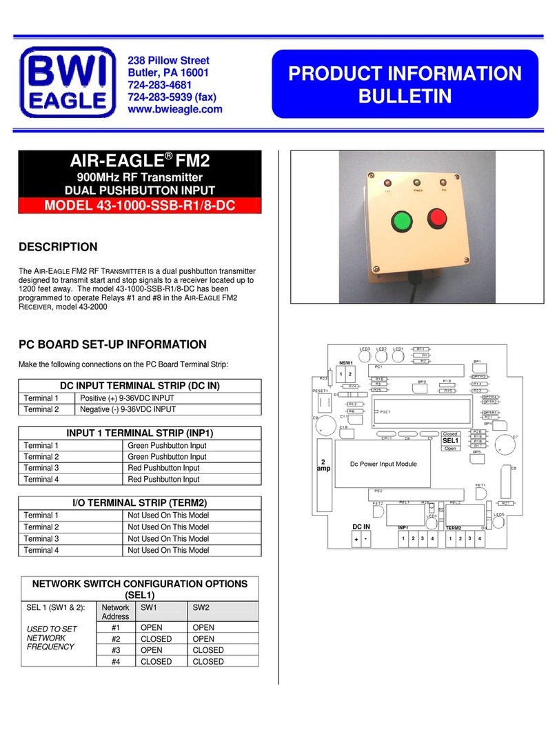 BWI Eagle AIR-EAGLE FM2 43-1000-SSB-R1/8-DC Product information bulletin
