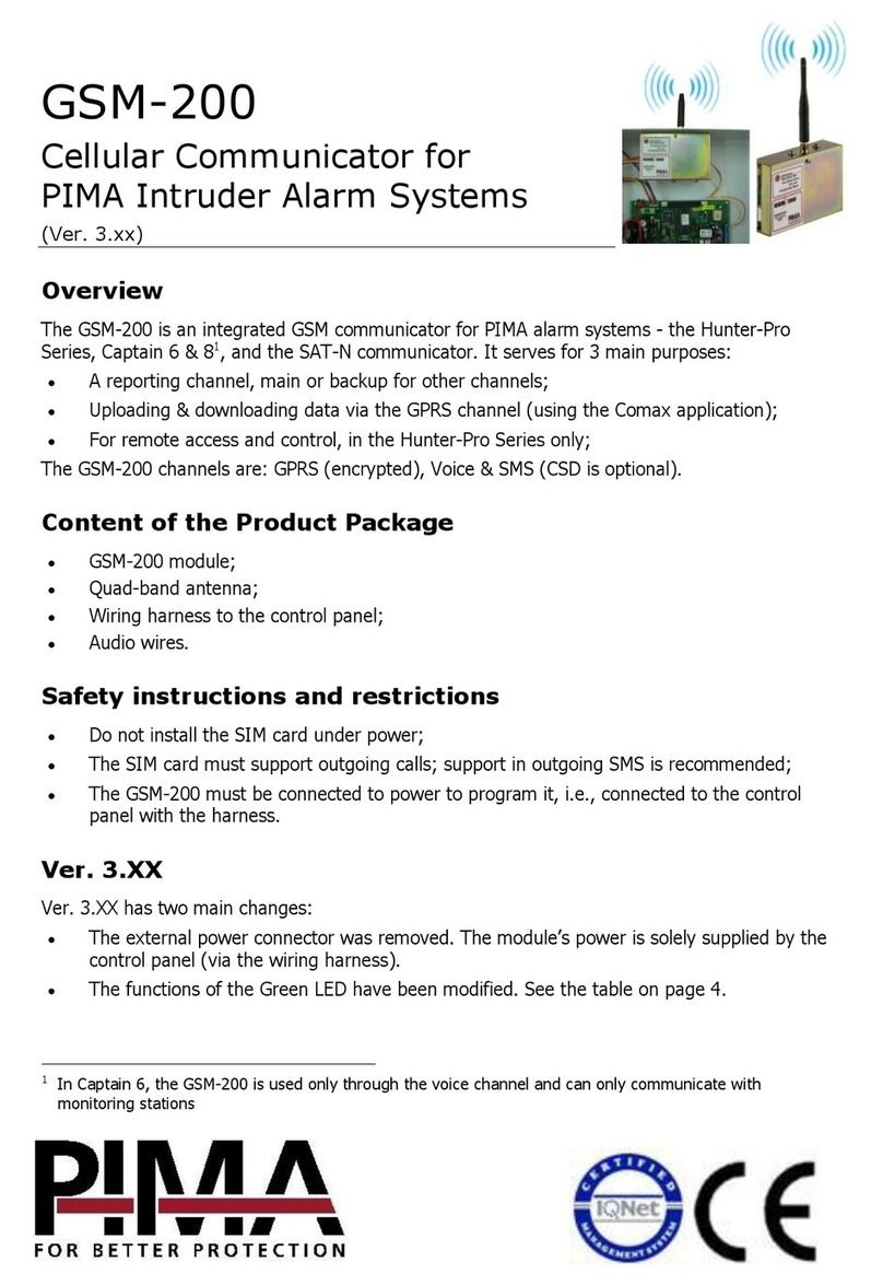 Pima GSM-200 User manual