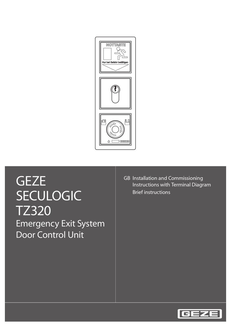 GEZE SecuLogic TZ320 Installation and Commissioning Instructions with Terminal Diagram Brief instructions
