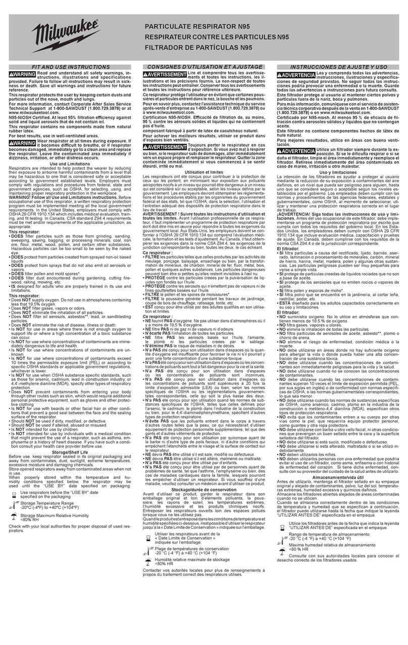Milwaukee N95 Fit and Use Instructions