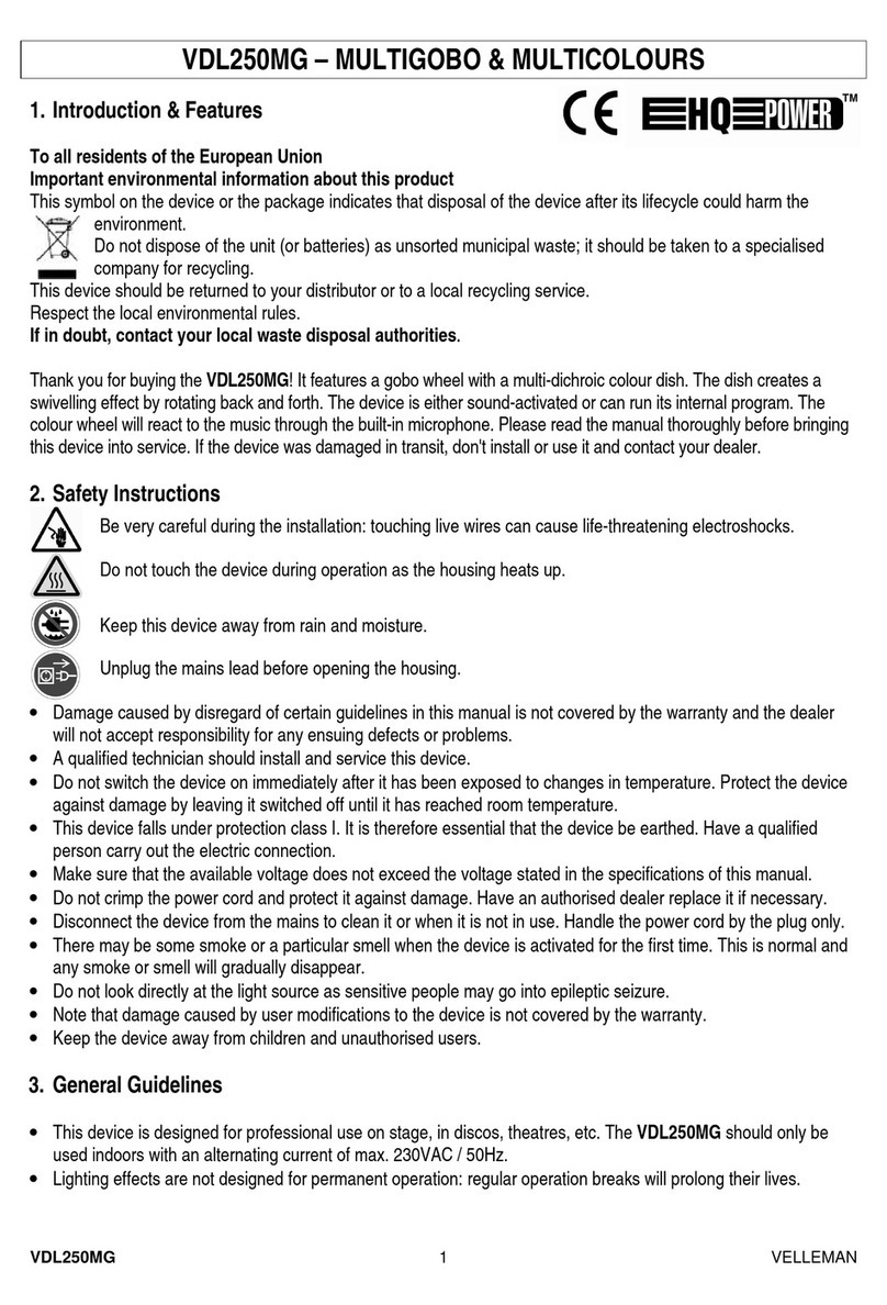 Velleman VDL250MG User manual
