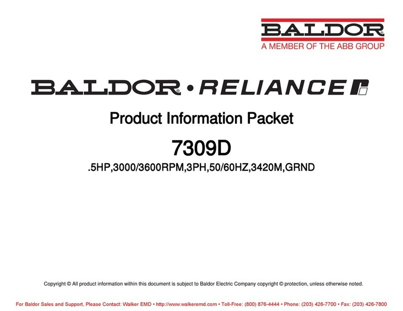 ABB BALDOR-RELIANCE 7309D Product information packet