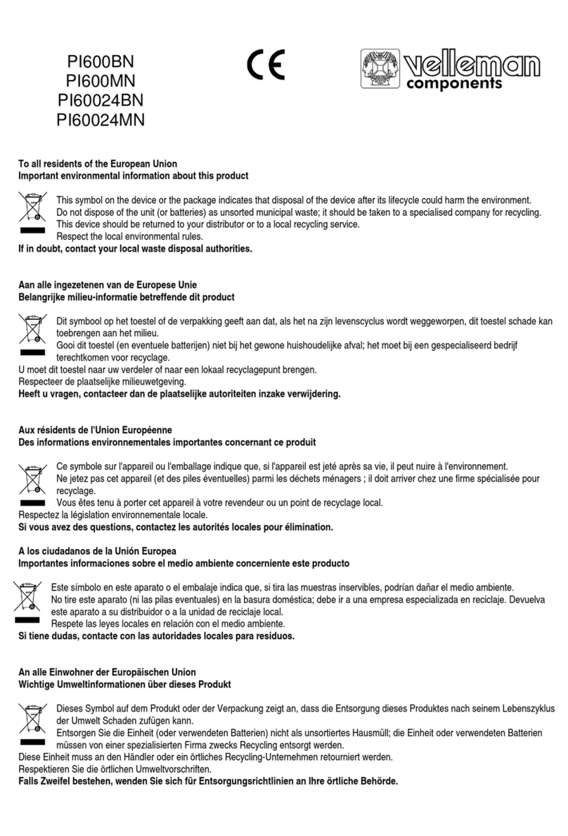 Velleman PI600BN user manual Velleman PI600BN user manual