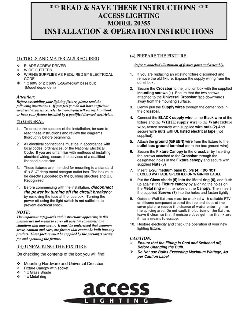 Access Lighting 20355 Installation & operation instructions