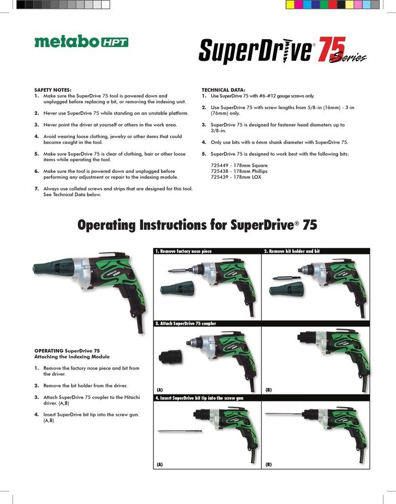 Metabo HPT SuperDrive 75 Series operating instructions