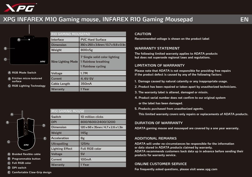XPG INFAREX M10 quick start guide