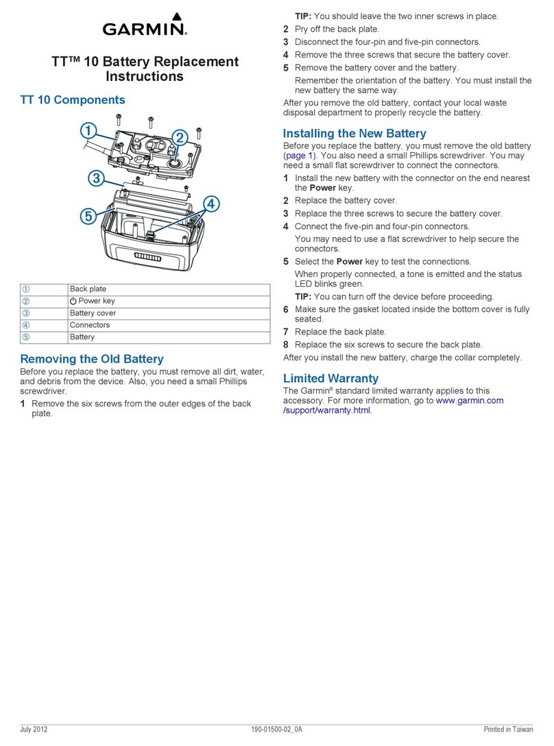 Garmin TT 10 BATTERY REPLACEMENT INSTRUCTIONS