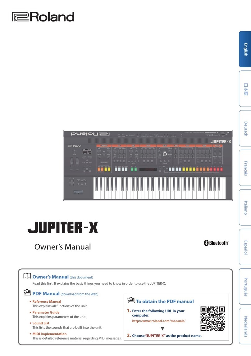 Roland JUPITER-X User manual Roland JUPITER-X User manual