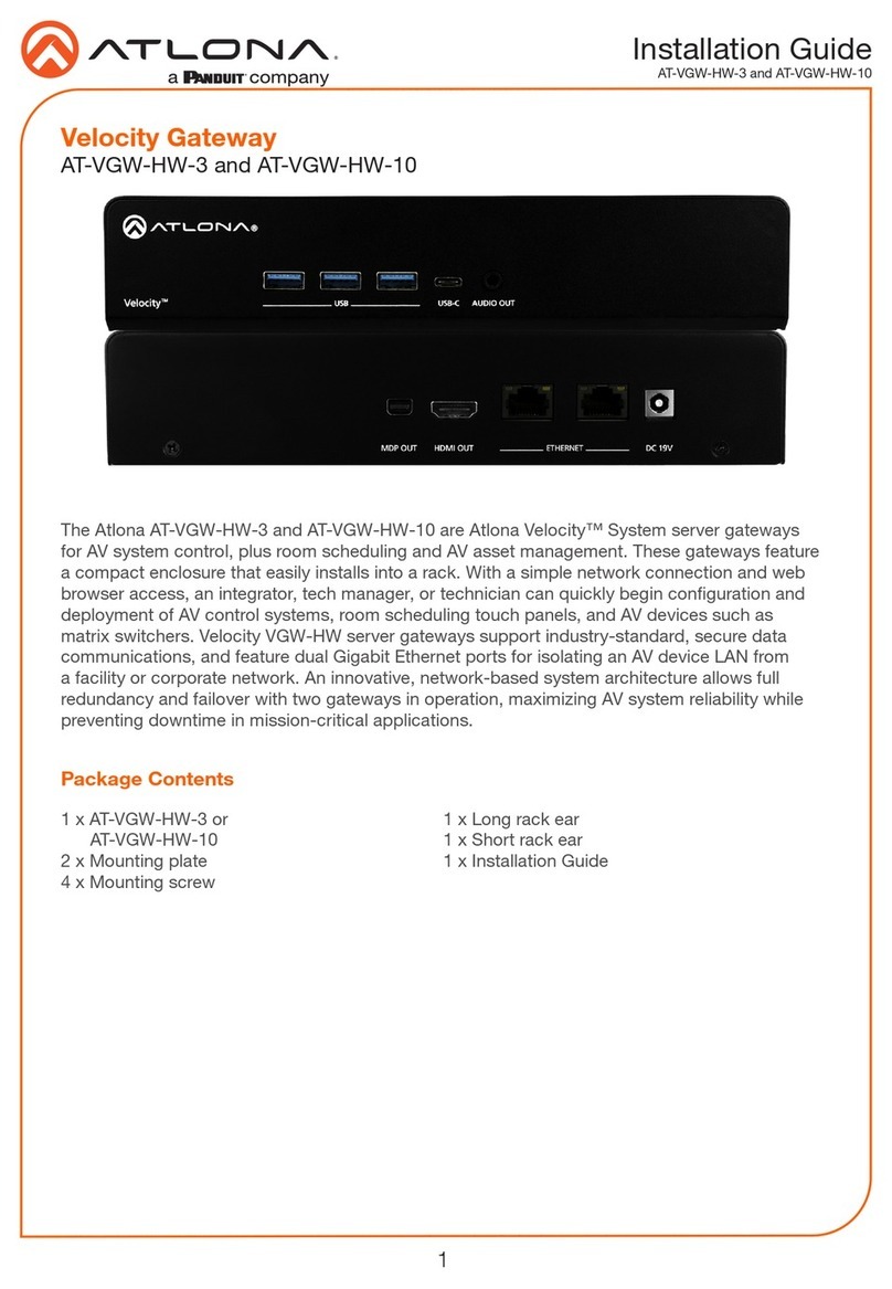 Panduit ATLONA AT-VGW-HW-3 installation guide