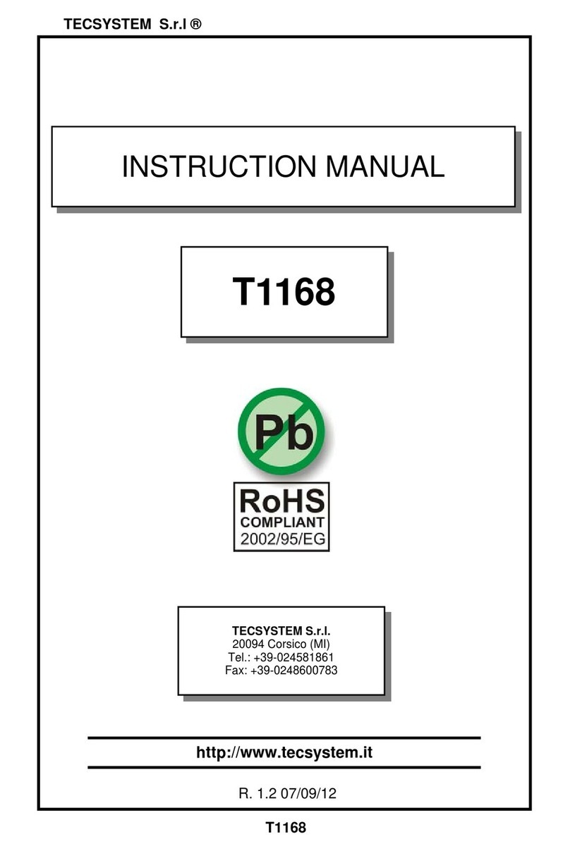 TECSYSTEM T1168 instruction manual TECSYSTEM T1168 instruction manual