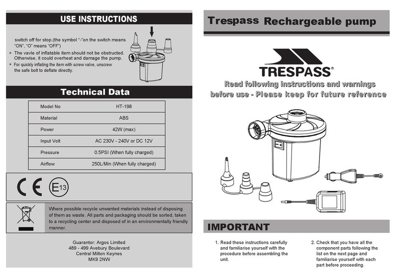 TRESPASS HT-198 use instructions TRESPASS HT-198 use instructions