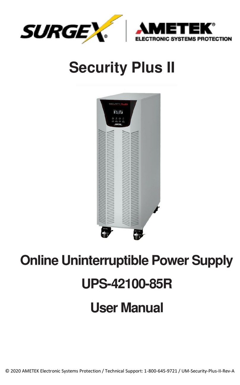 Ametek SURGEX Security Plus II UPS-42100-85R User manual Ametek SURGEX Security Plus II UPS-42100-85R User manual