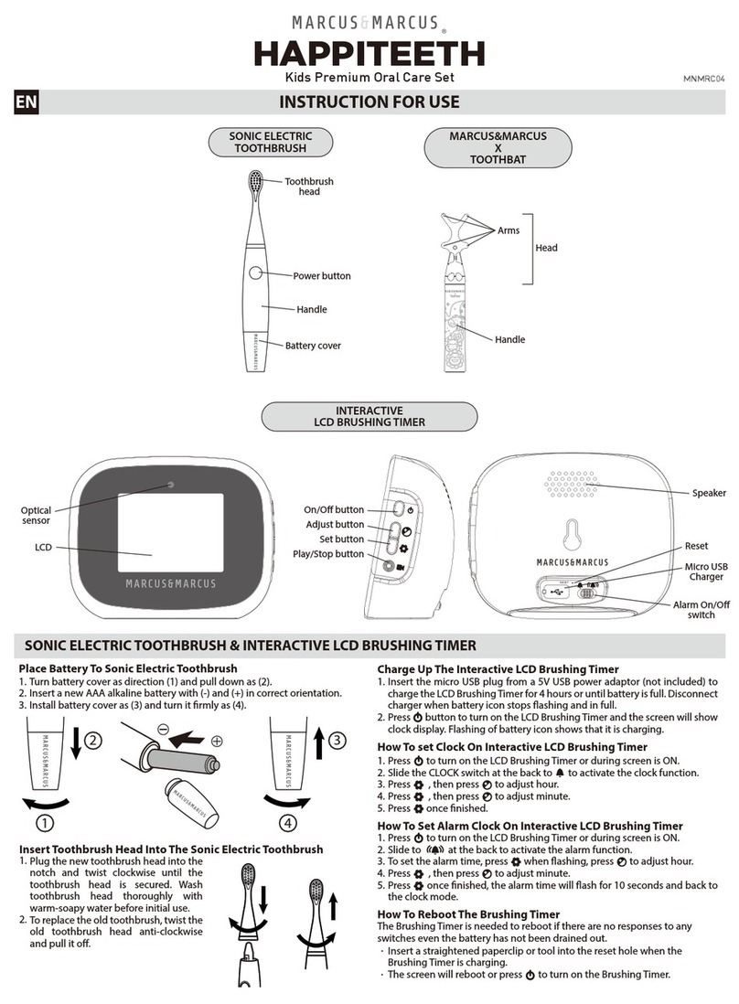 MARCUS&MARCUS HAPPITEETH Kids Premium Oral Care Set Instructions for use