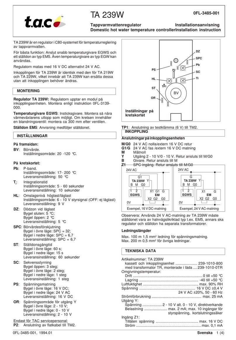 TAC TA 239W Installation instruction