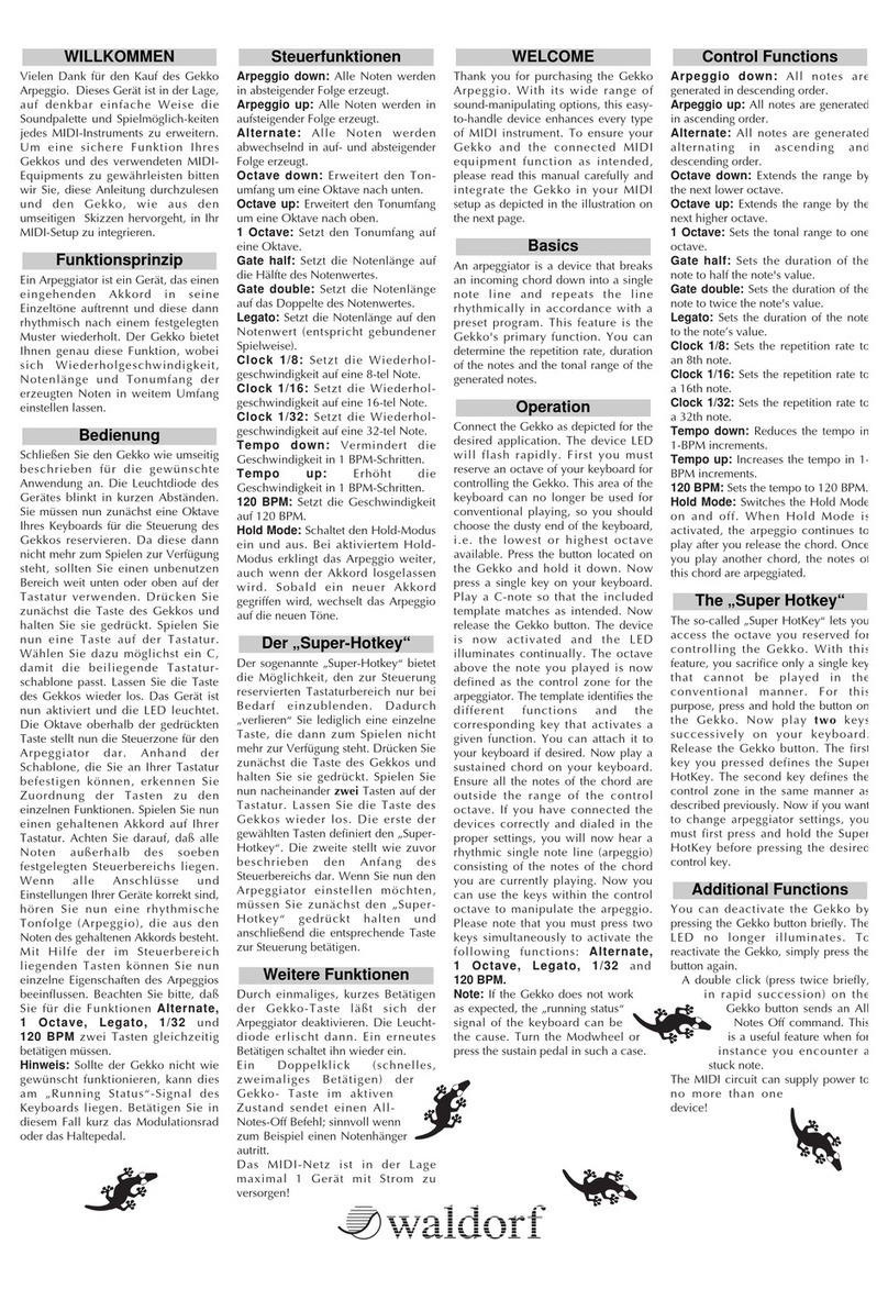 Waldorf Gekko Arpeggio manual