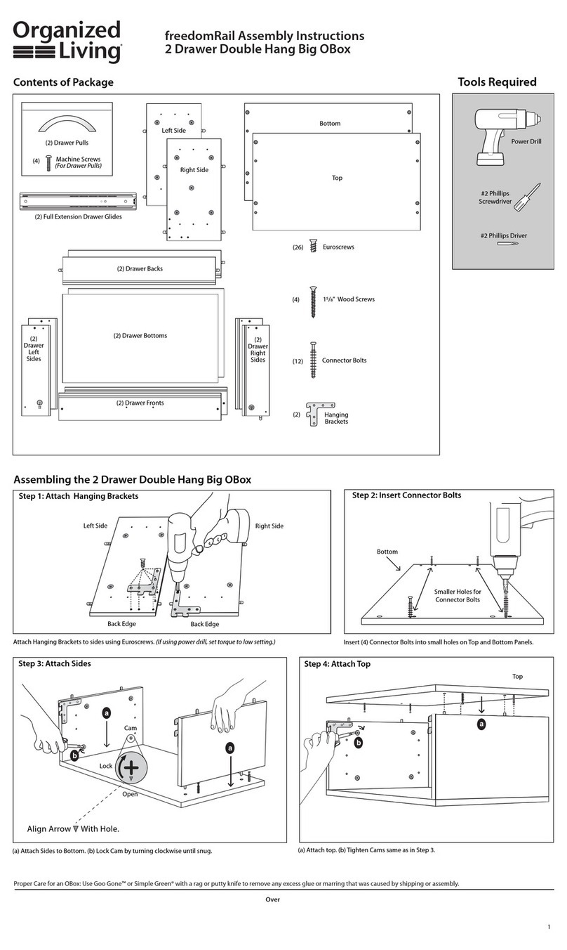 Organized Living freedomRail 2 Drawer Double Hang Big OBox Assembly instructions