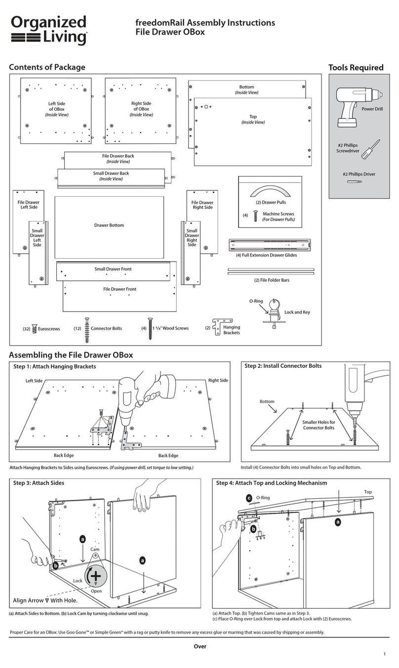 Organized Living freedomRail File Drawer OBox User manual