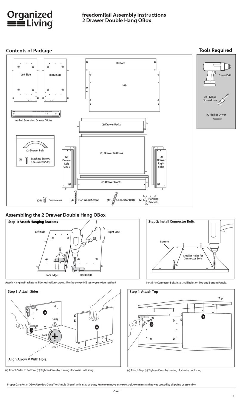 Organized Living freedomRail 2 Drawer Double Hang OBox Assembly instructions Organized Living freedomRail 2 Drawer Double Hang OBox Assembly instructions