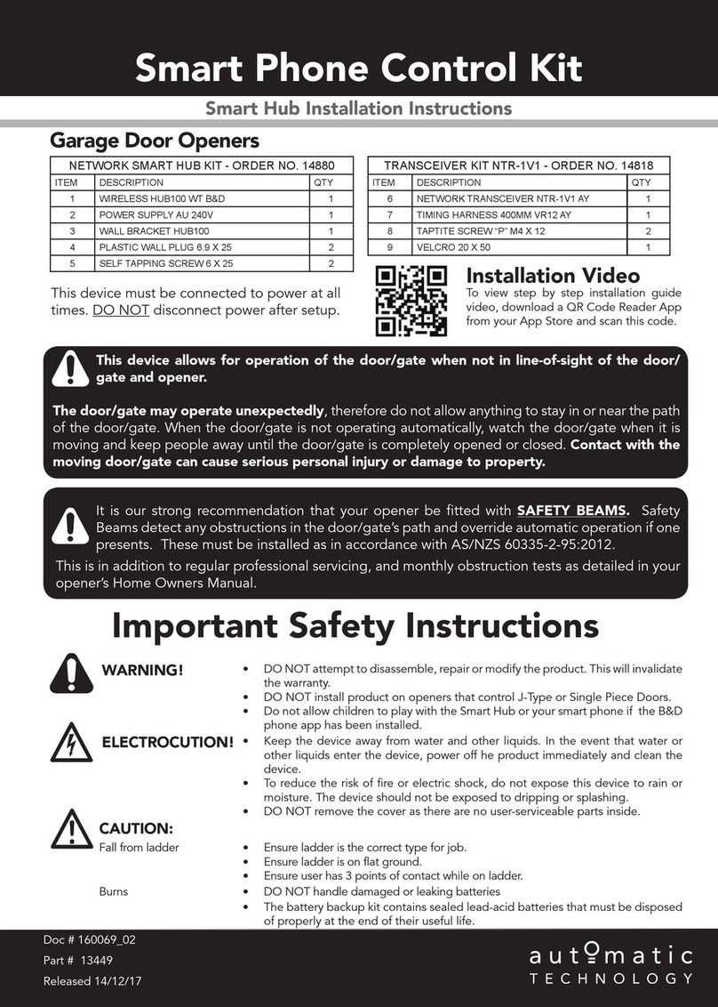 Automatic Technology Smart Phone Control Kit installation instructions