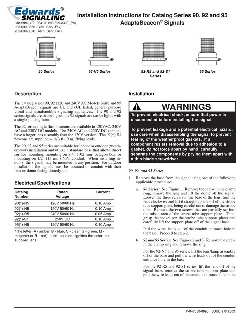 Edwards Signaling AdaptaBeacon 90 Series User manual