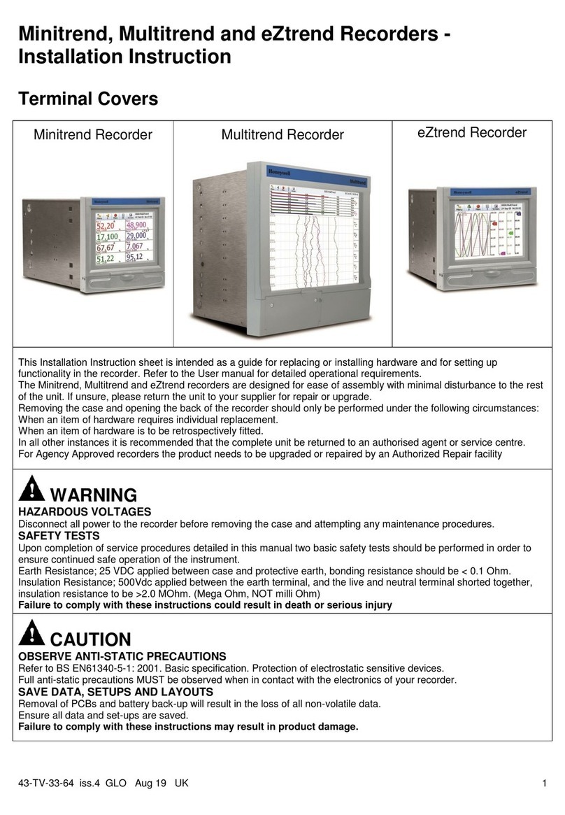 Honeywell Minitrend User manual Honeywell Minitrend User manual