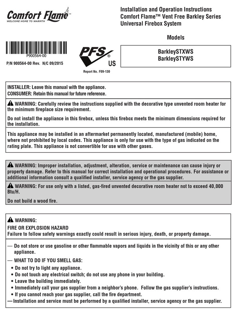 Comfortflame Barkley Series Installation and operation instructions Comfortflame Barkley Series Installation and operation instructions