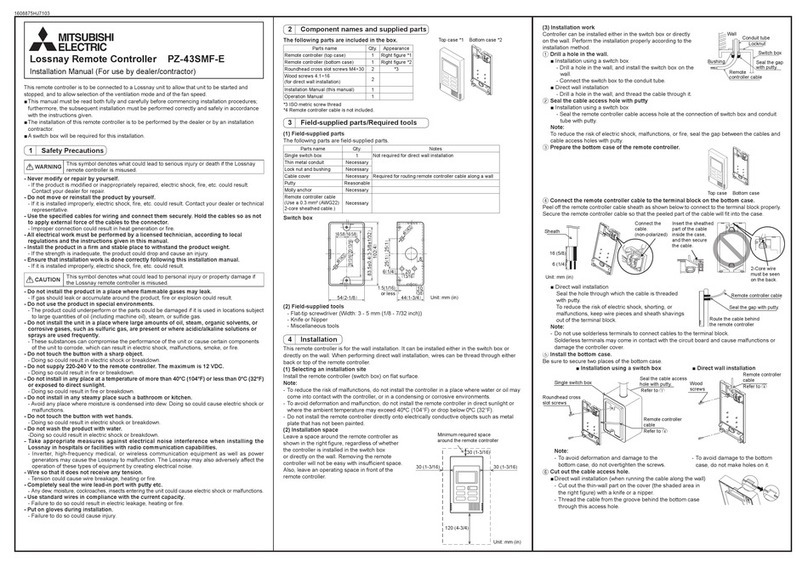 Mitsubishi Electric PZ-43SMF-E User manual